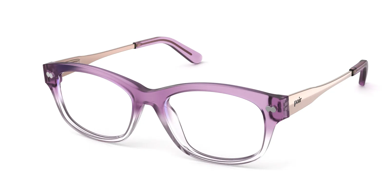 The Addison - Violet Pearlized Gradient Acetate Rose Gold Metal made by Pair Eyewear
