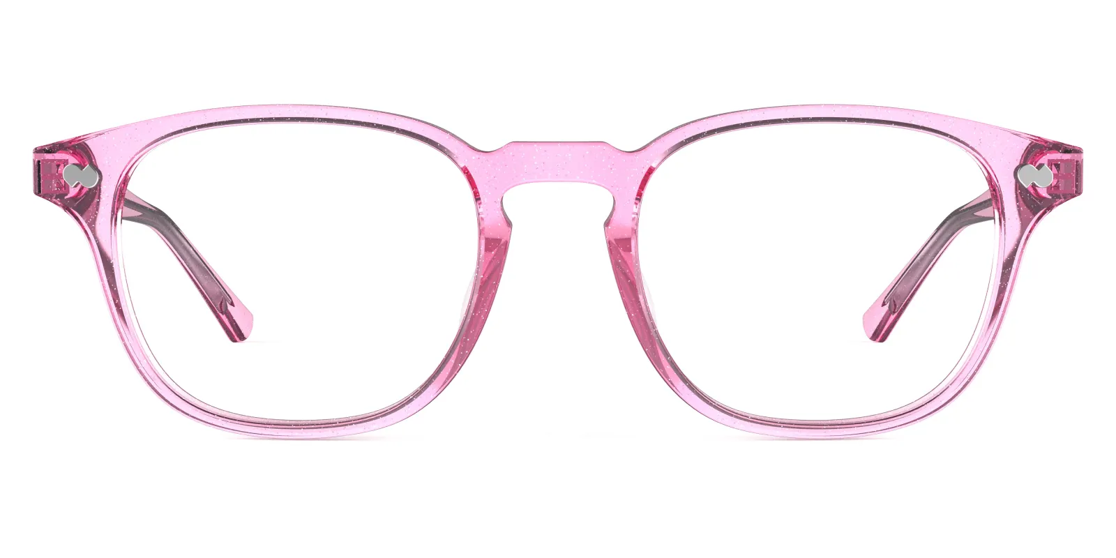 The Otis - Pink Glitter Clear made by Pair Eyewear