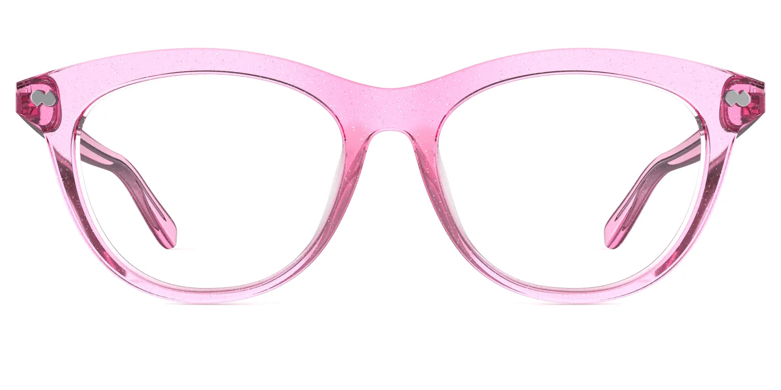 The Brook - Pink Glitter Clear made by Pair Eyewear
