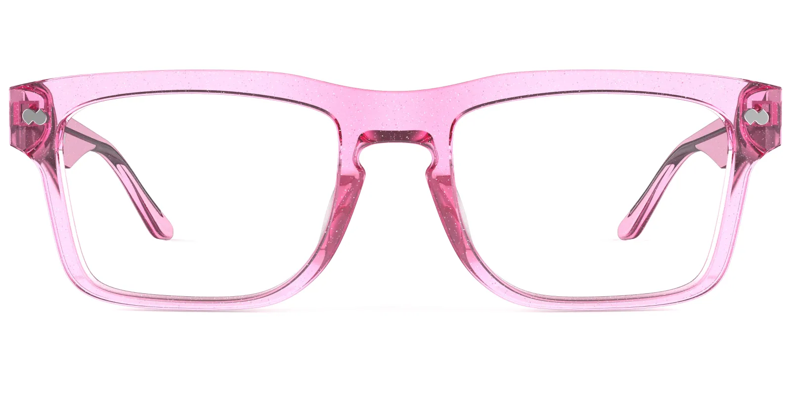 The Drew - Pink Glitter Clear made by Pair Eyewear
