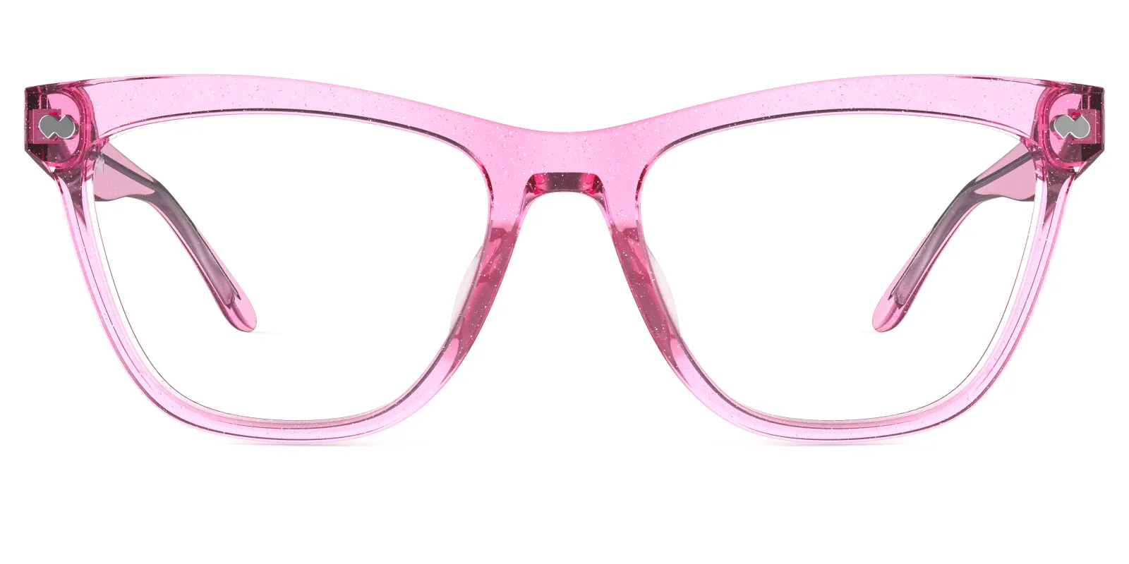 The Harper - Pink Glitter Clear made by Pair Eyewear