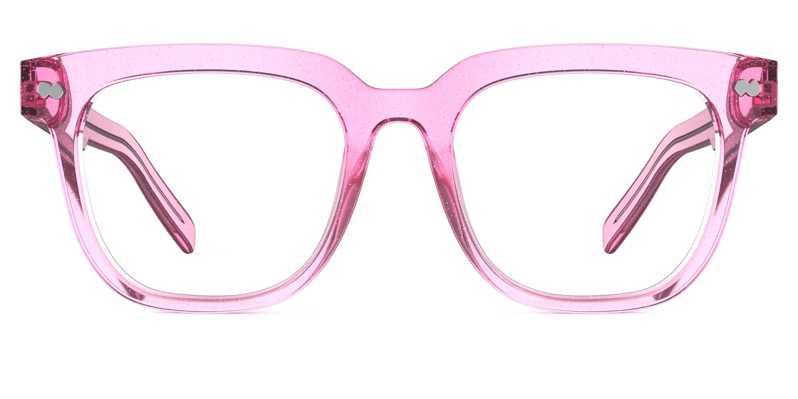 The Payton - Pink Glitter Clear made by Pair Eyewear