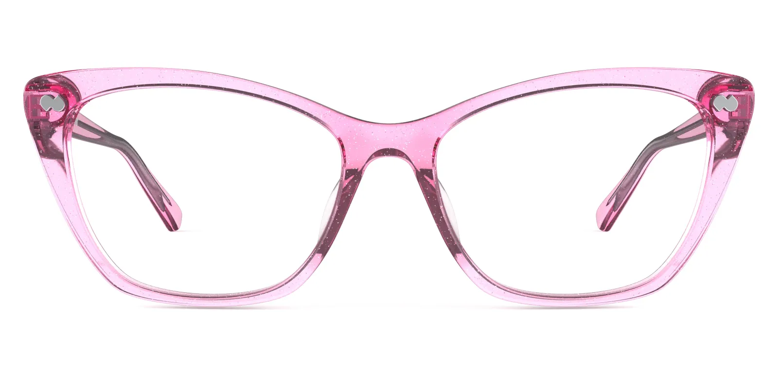 The Wanda - Pink Glitter Clear made by Pair Eyewear