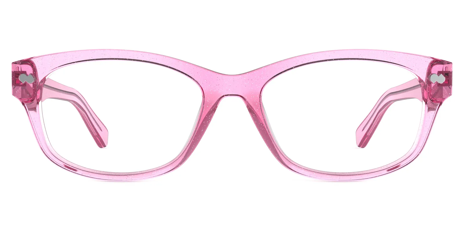 The Addison - Pink Glitter Clear made by Pair Eyewear