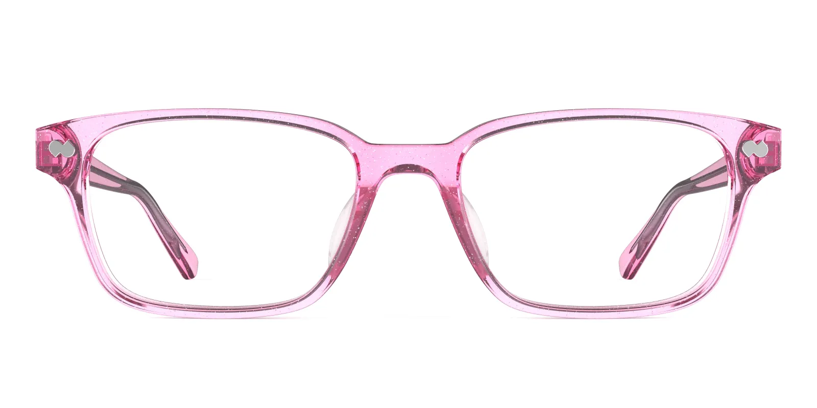 The Finley - Pink Glitter Clear made by Pair Eyewear