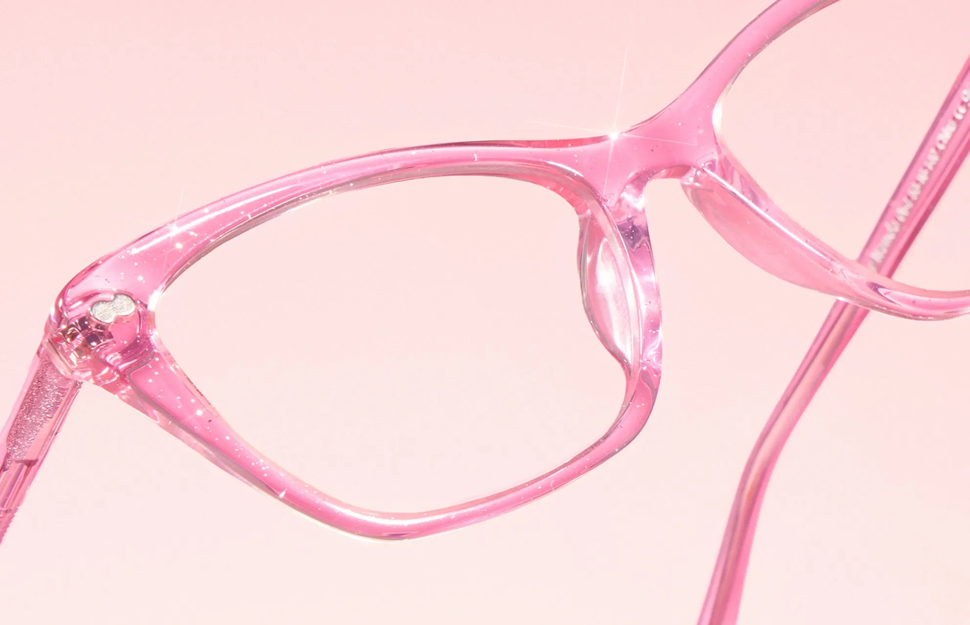 The Kirby - Pink Glitter Clear sold by Pair Eyewear product image thumbnail 2