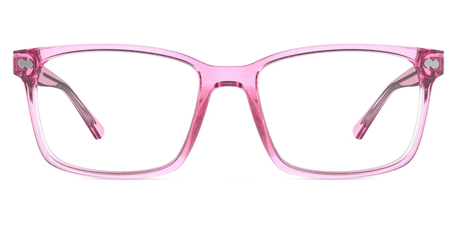 The Kirby - Pink Glitter Clear made by Pair Eyewear