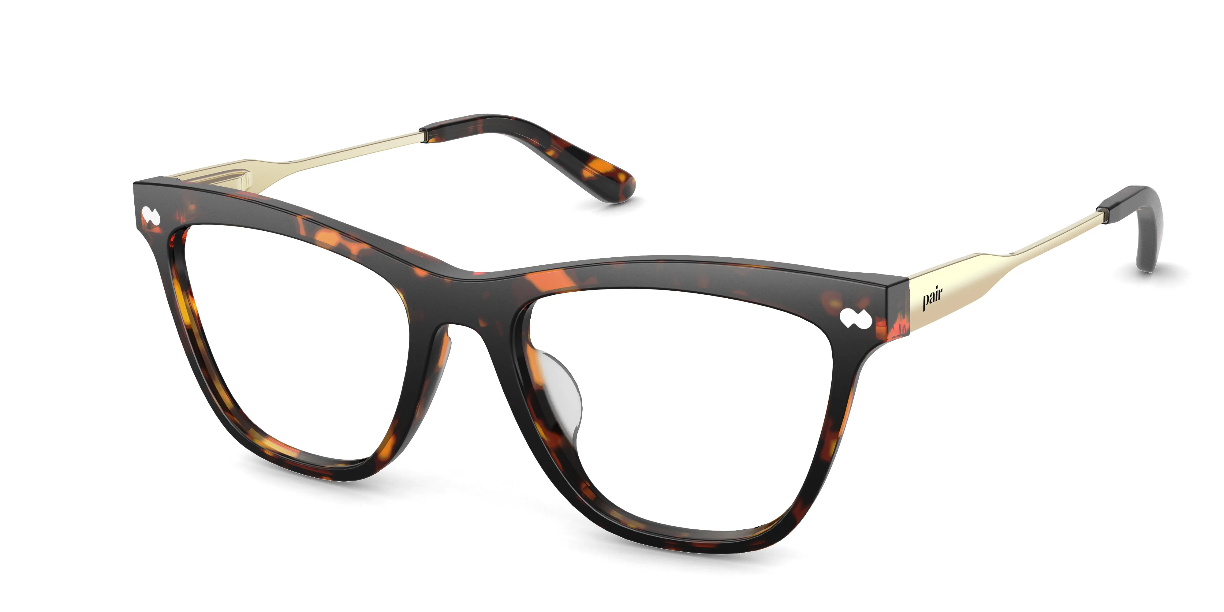 The Harper - Tortoise Acetate Gold Metal sold by Pair Eyewear