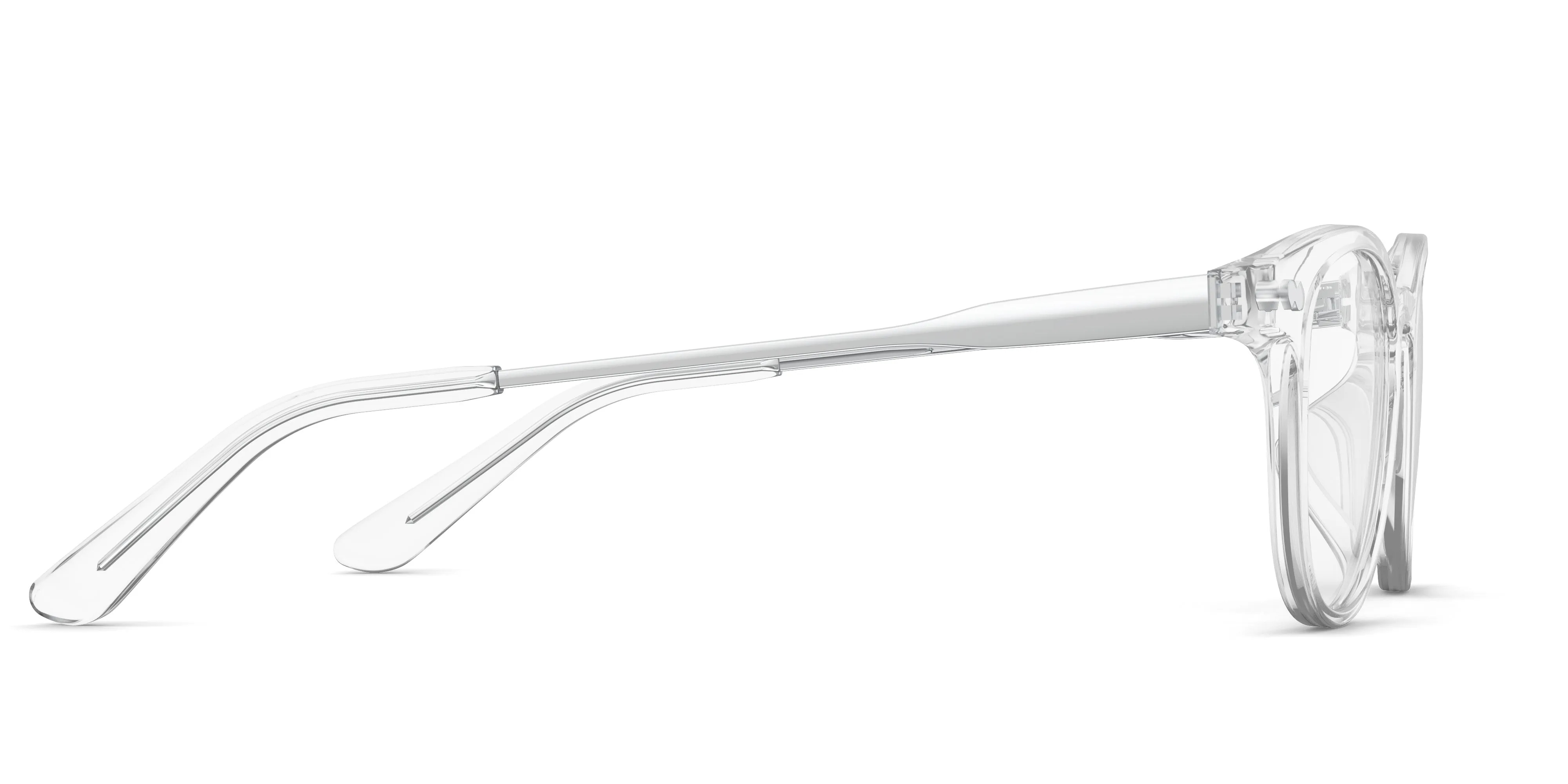 The Reese - Crystal Clear Acetate Silver Metal sold by Pair Eyewear product image thumbnail 3