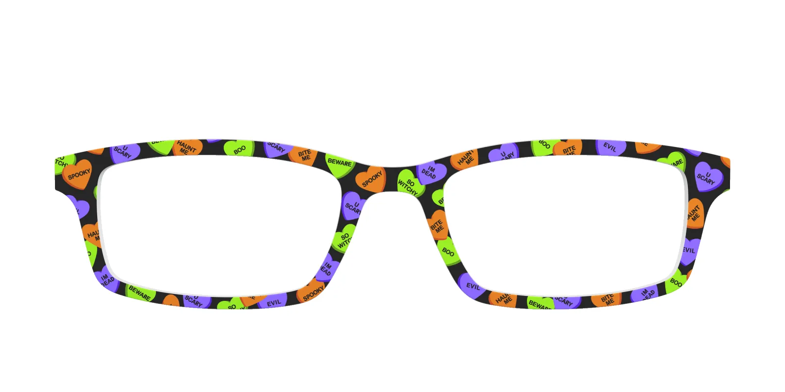 The Halloween Candy Hearts made by Pair Eyewear