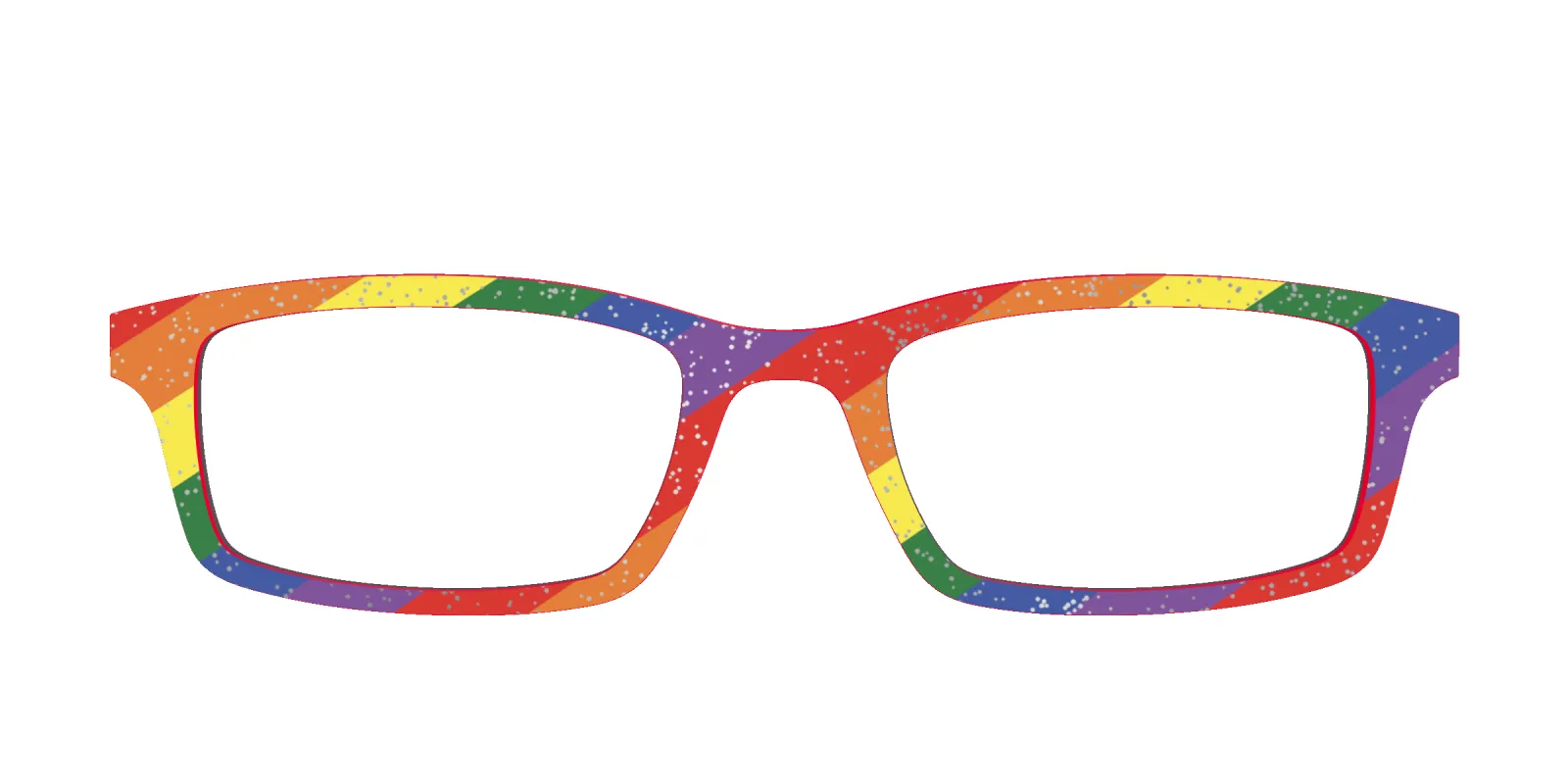 The Polarized Traditional Pride Flag Glitter Sun Top made by Pair Eyewear