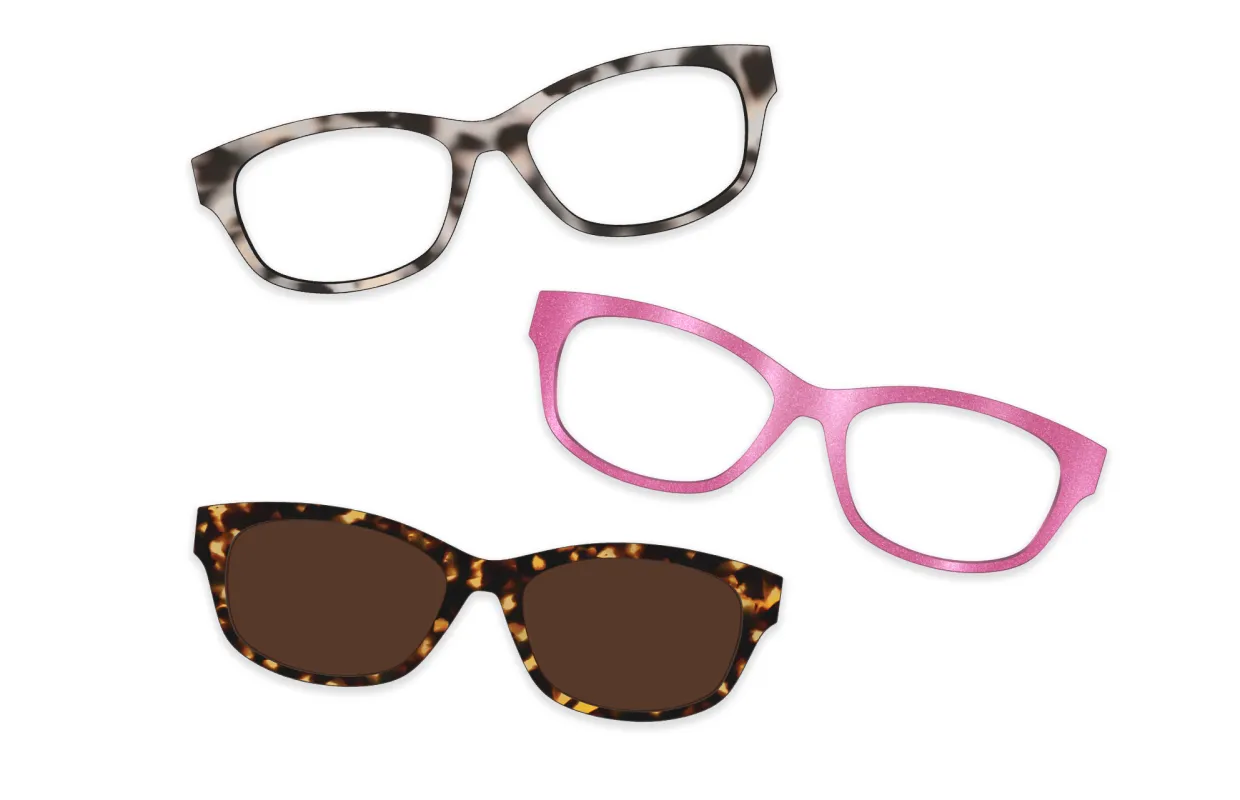 Pink Clear Rose Gold Metal - Set made by Pair Eyewear