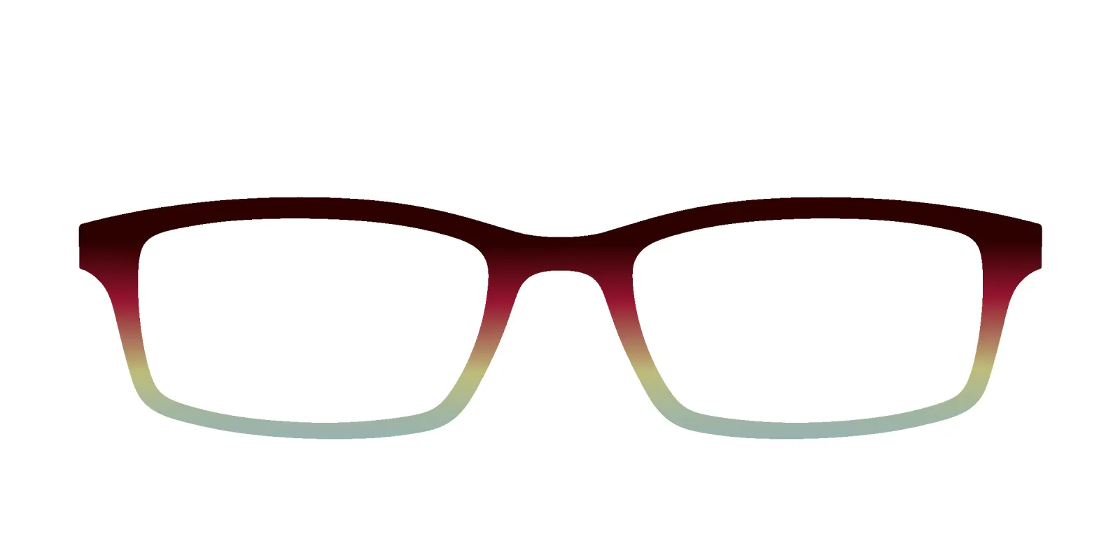 The Cherry to Frosted Mint Gradient made by Pair Eyewear