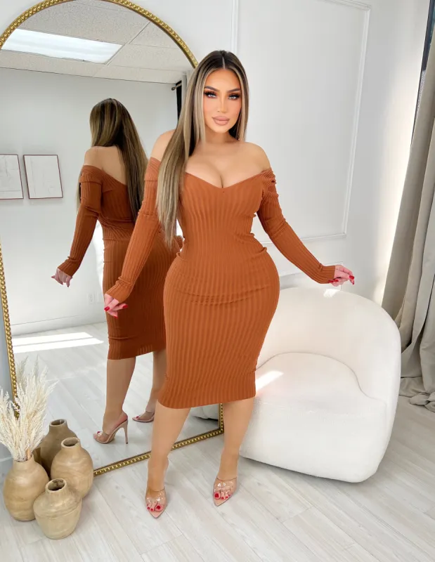 Amara Sweater Dress-Copper sold by Glamour Fashion