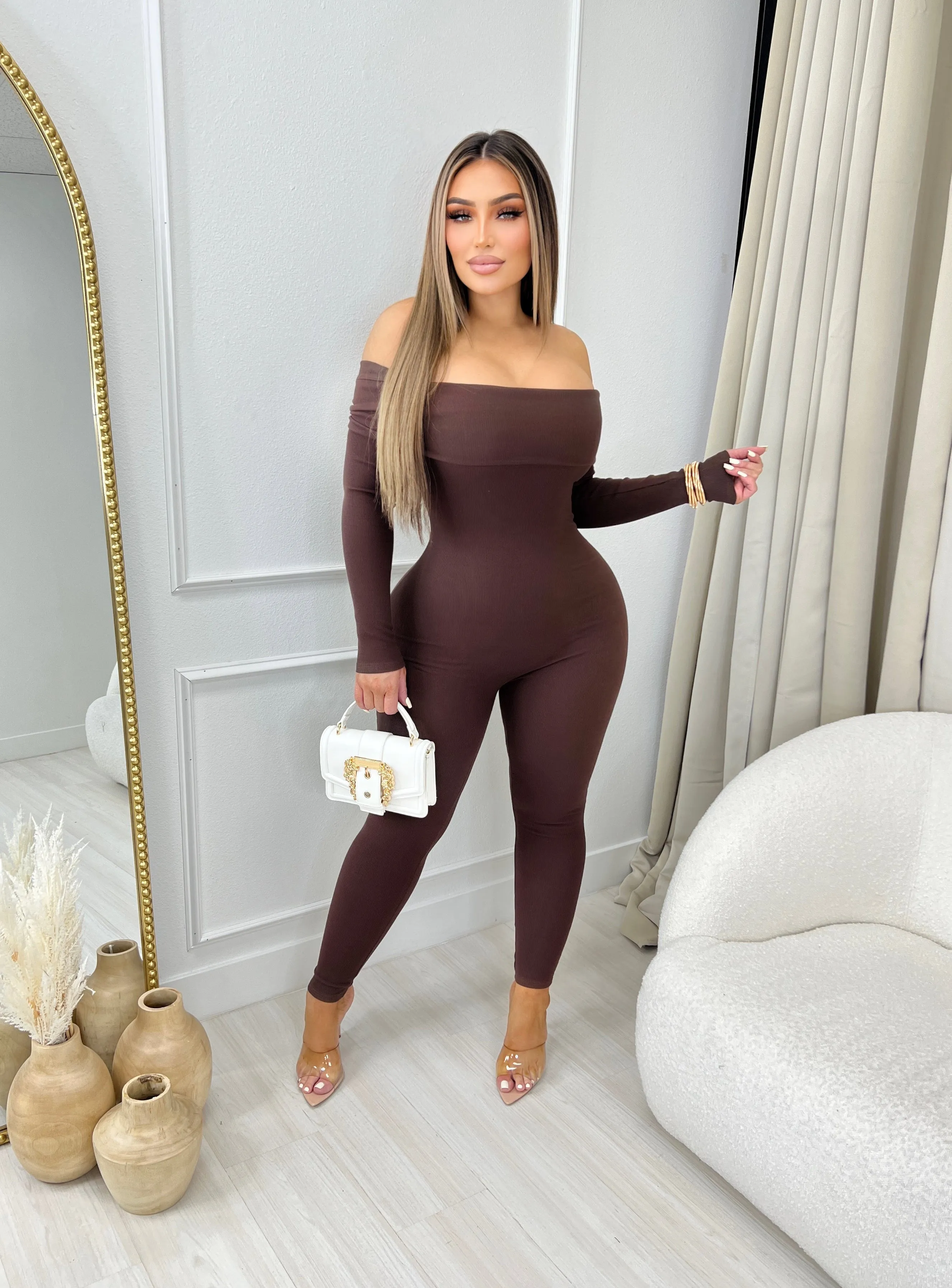 Zoe Jumpsuit -chocolate sold by Glamour Fashion product image thumbnail 2