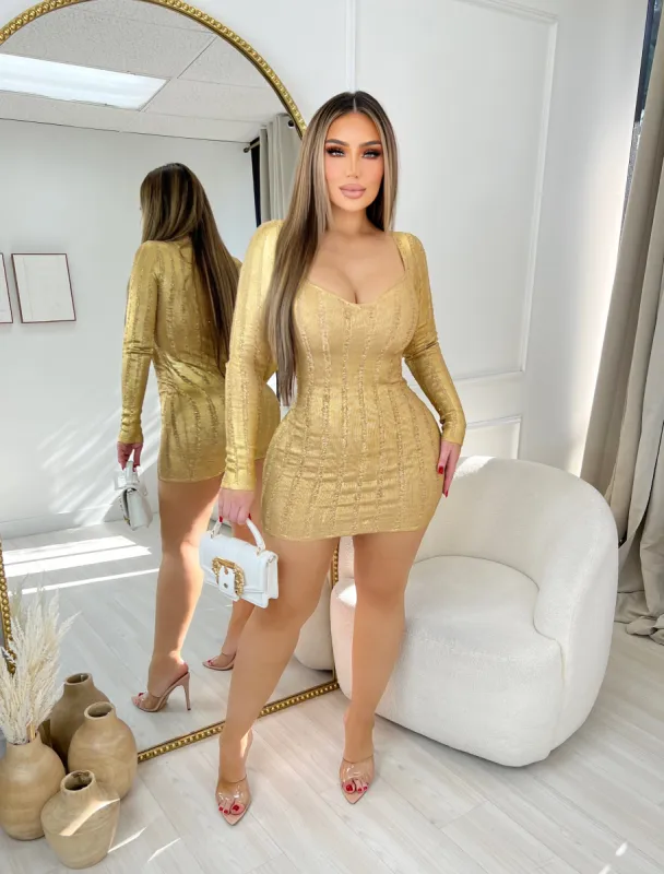 Her Obsession Dress-Gold sold by Glamour Fashion