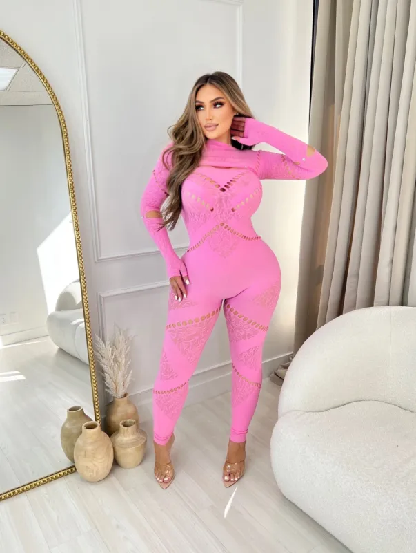 Pretty in Pink Jumpsuit sold by Glamour Fashion