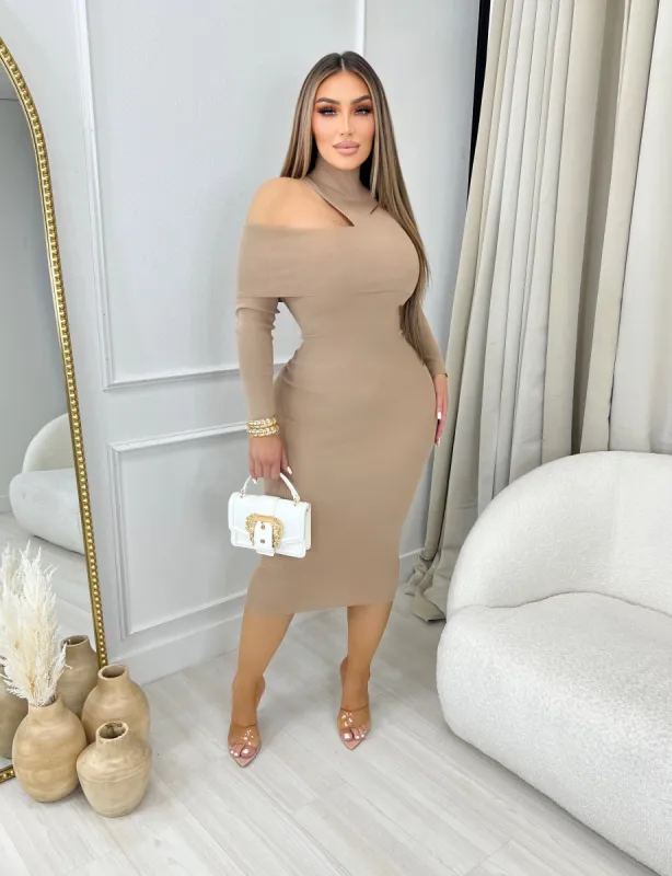 Maya Dress-Mocha sold by Glamour Fashion