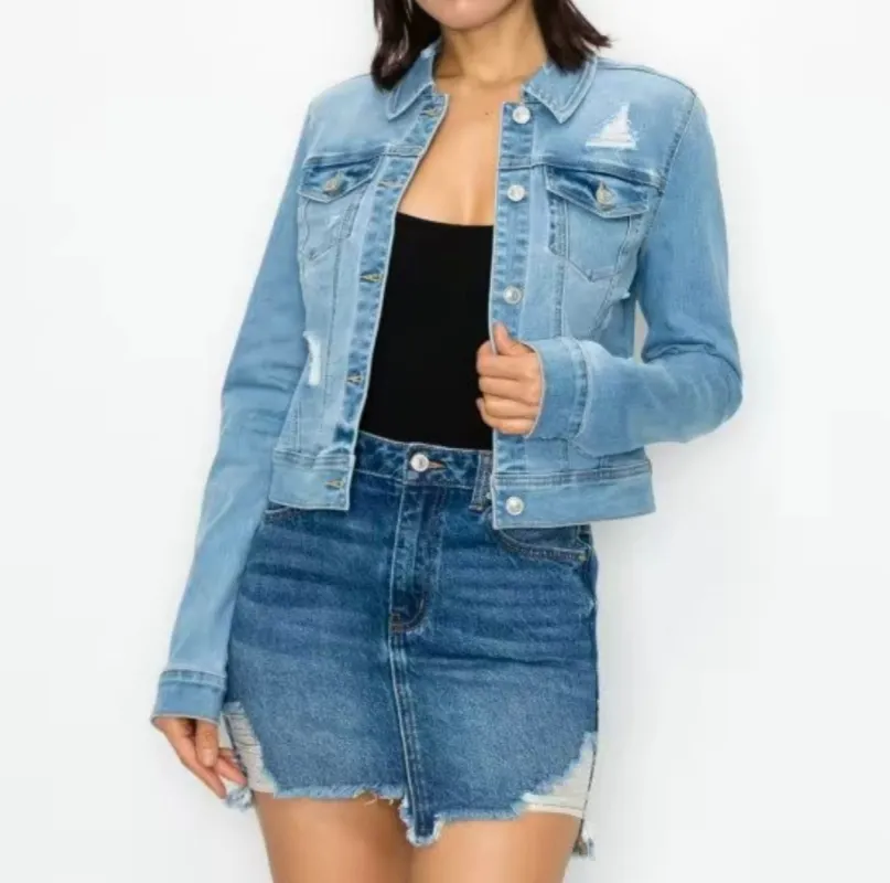 Stretch Comfort Denim Jacket sold by Glamour Fashion