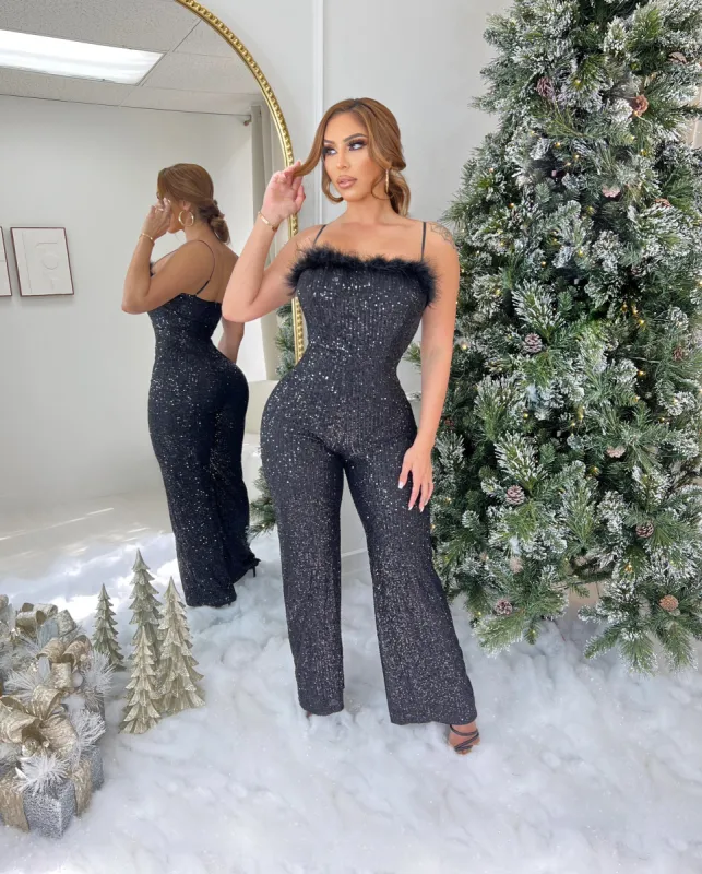 She shimmers sequin jumpsuit sold by Glamour Fashion
