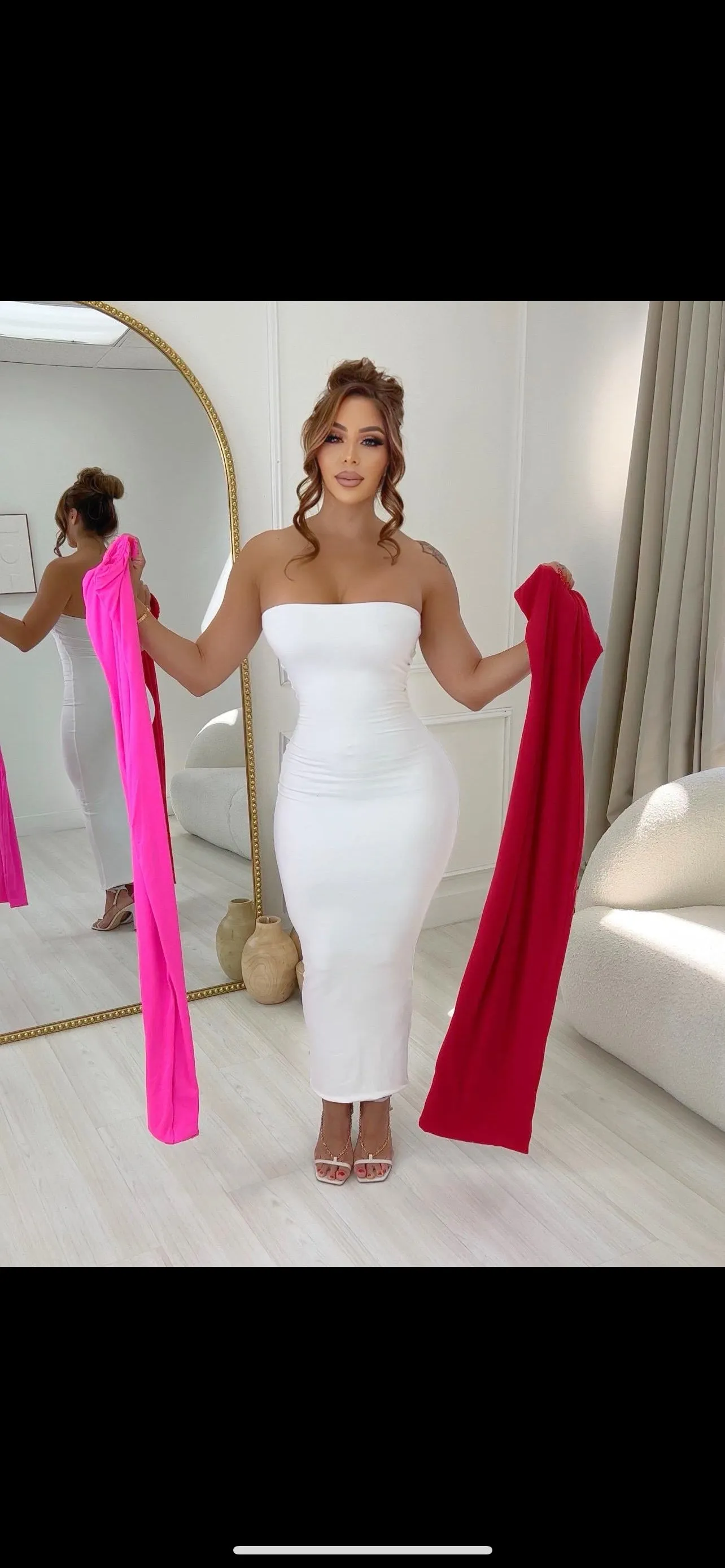 Perfect Fit Dress-White sold by Glamour Fashion