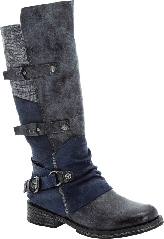 Blue Tall Side Zip Boot sold by Quarks / Urban Trail