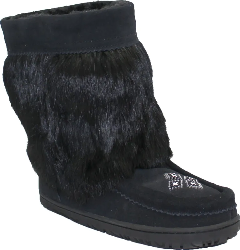 Mid Black Suede Mukluk sold by Quarks / Urban Trail