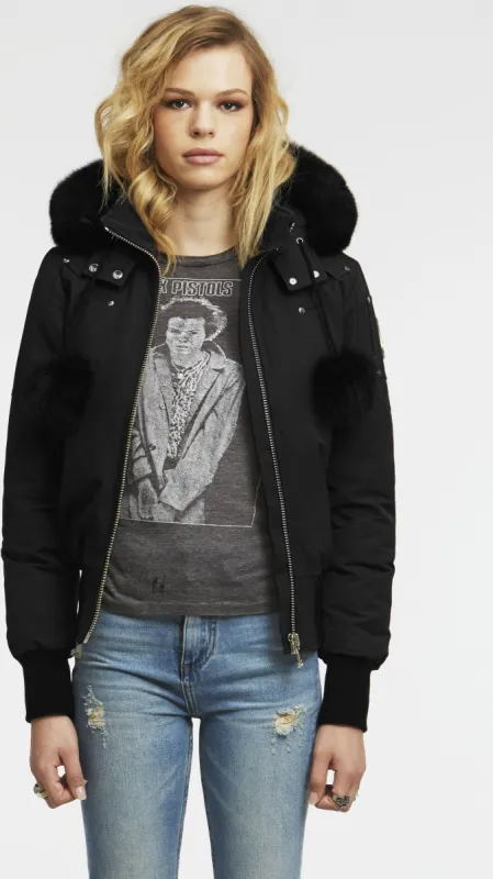 Ladies Debbie Bomber Black-black sold by Quarks / Urban Trail