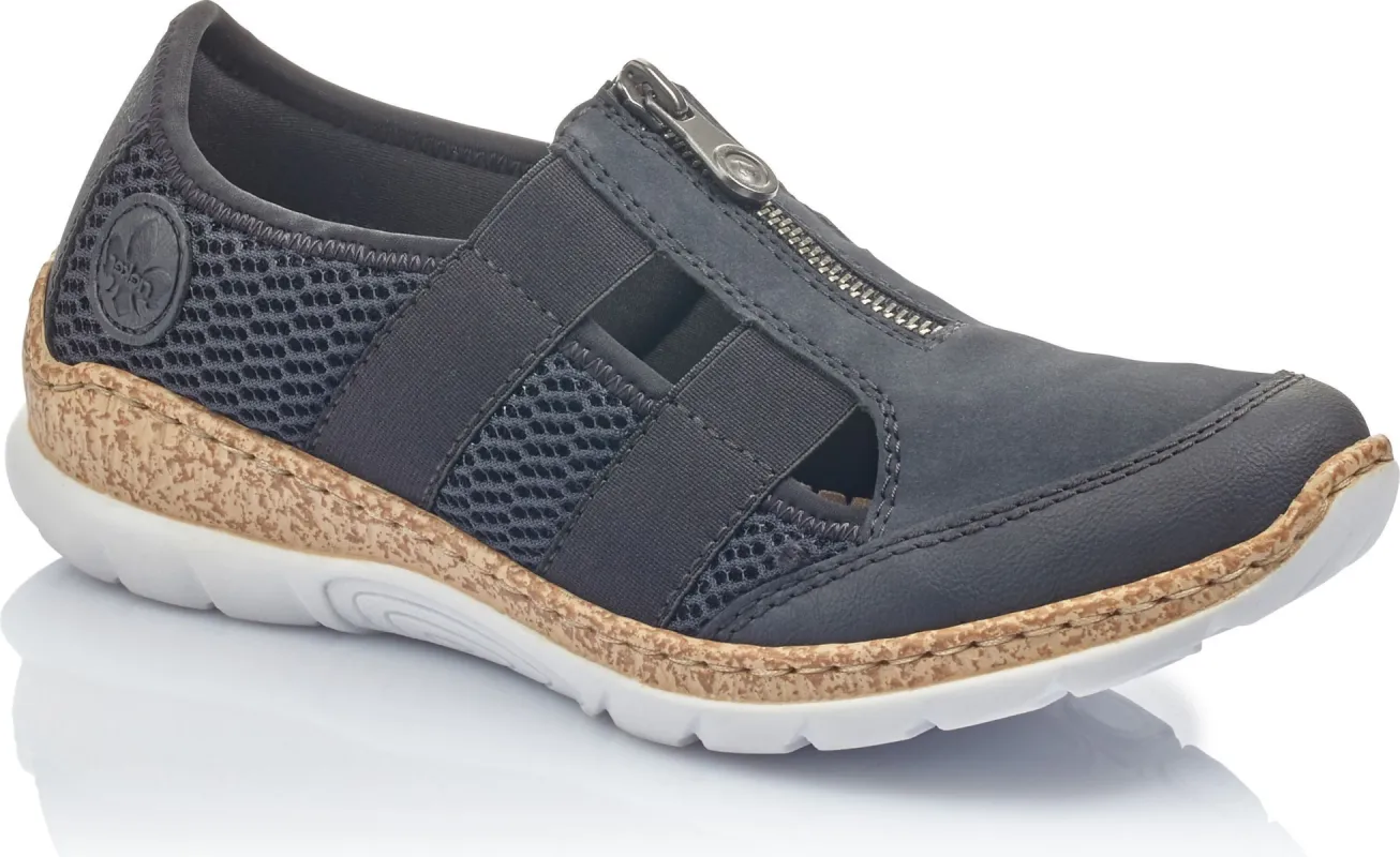 Navy Center Zip Shoe sold by Quarks / Urban Trail