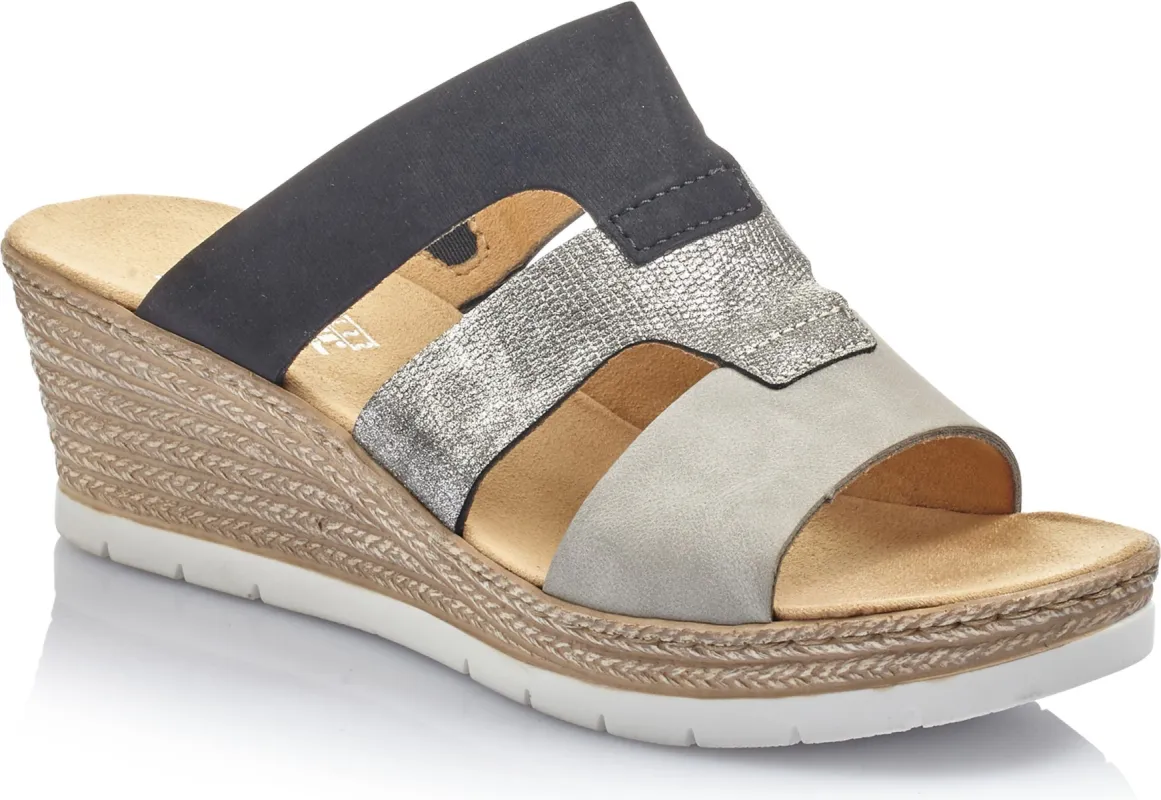 Black/silver/grey Wedge Slide sold by Quarks / Urban Trail