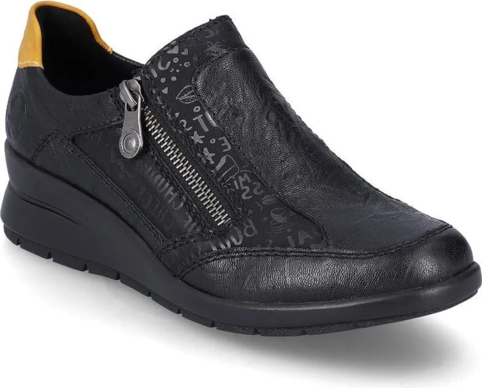 Black Side Zip Wedge Shoe sold by Quarks / Urban Trail
