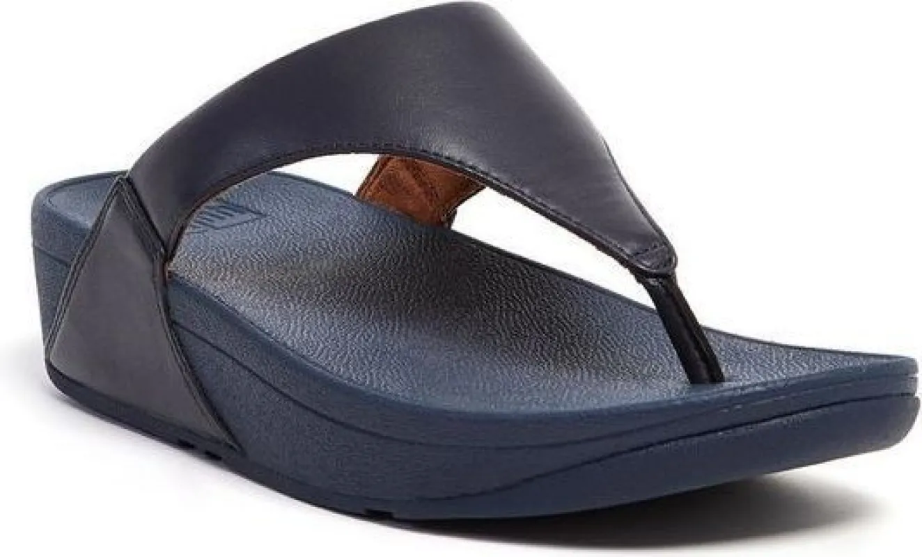 Lulu Leather Toe Post Navy sold by Quarks / Urban Trail
