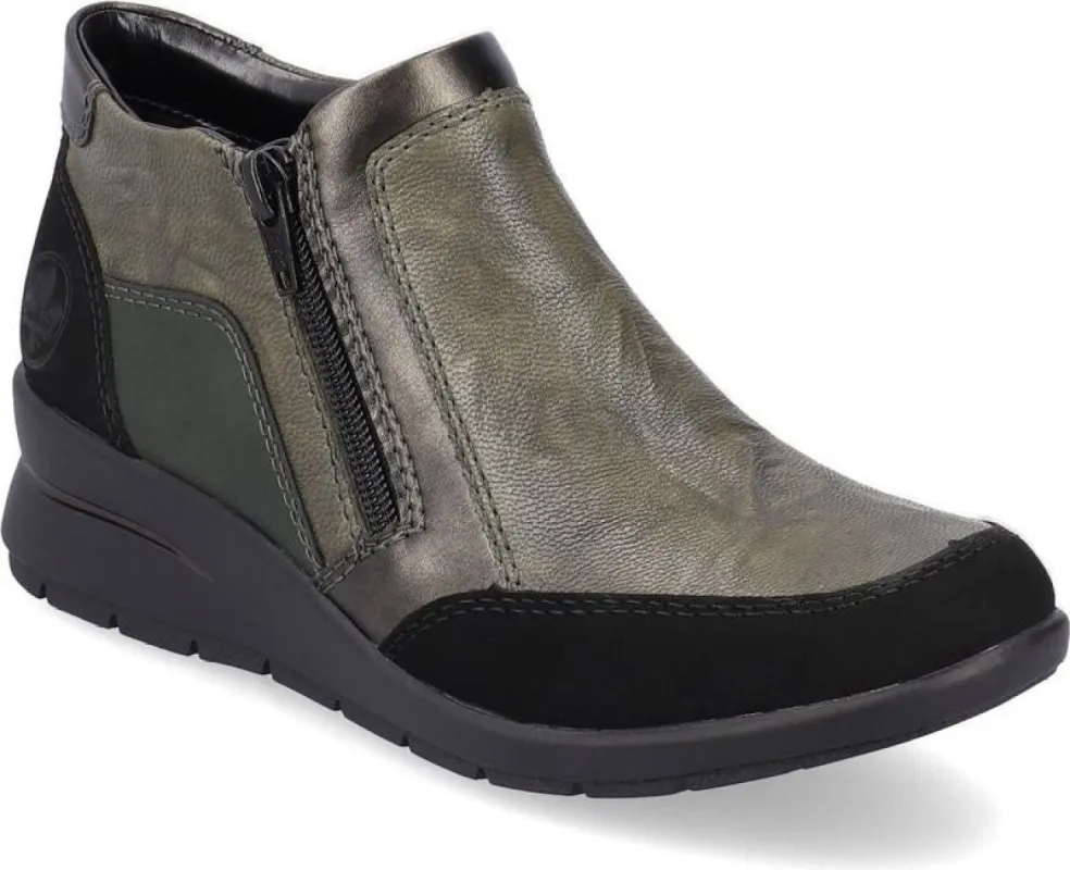 Green Side Zip Wedge Boot sold by Quarks / Urban Trail