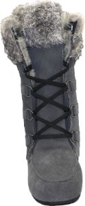 Tall Laceup Charcoal Suede Boot sold by Quarks / Urban Trail
