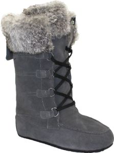 Tall Laceup Charcoal Suede Boot sold by Quarks / Urban Trail