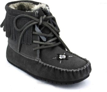 Short Lace up Charcoal Suede Boot sold by Quarks / Urban Trail