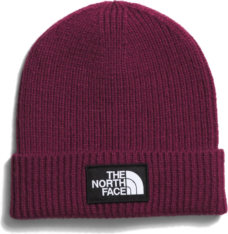 TNF Logo Box Cuffed Beanie Boysenberry sold by Quarks / Urban Trail