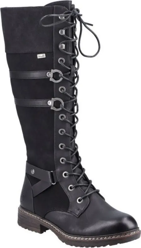Black Tall Lace Up Boot sold by Quarks / Urban Trail