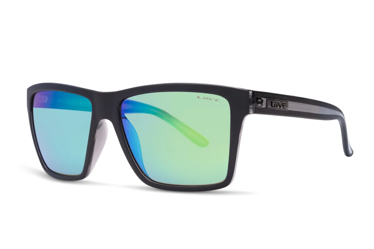 Bazza - Mirror Matt Black / Xtal Black sold by Liive Eyewear