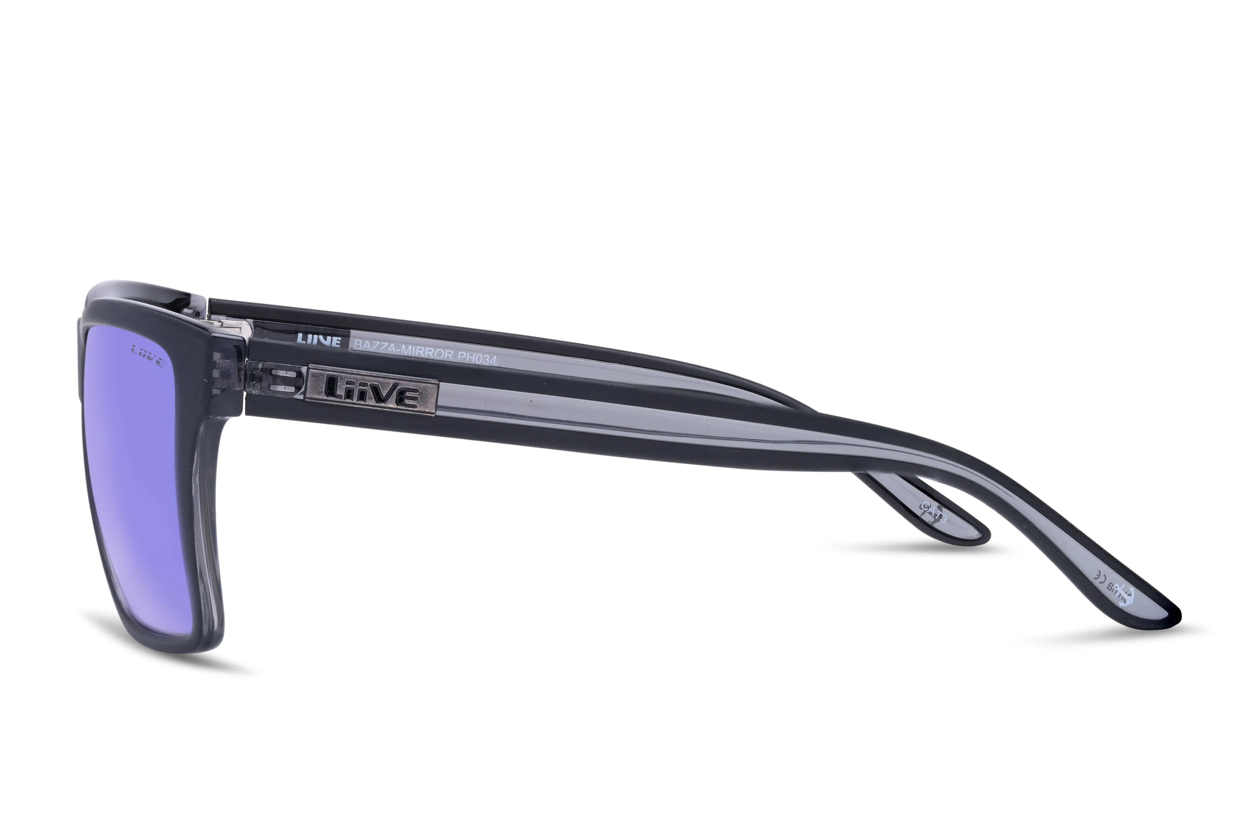Bazza - Mirror Matt Black / Xtal Black sold by Liive Eyewear product image thumbnail 3