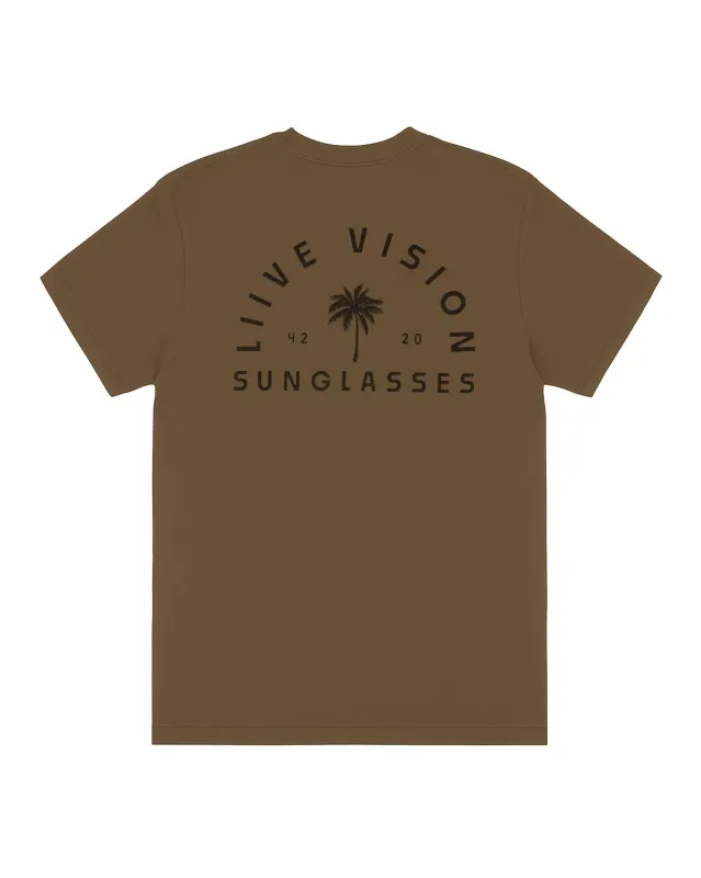 PALM T-SHIRT CHOCOLATE sold by Liive Eyewear