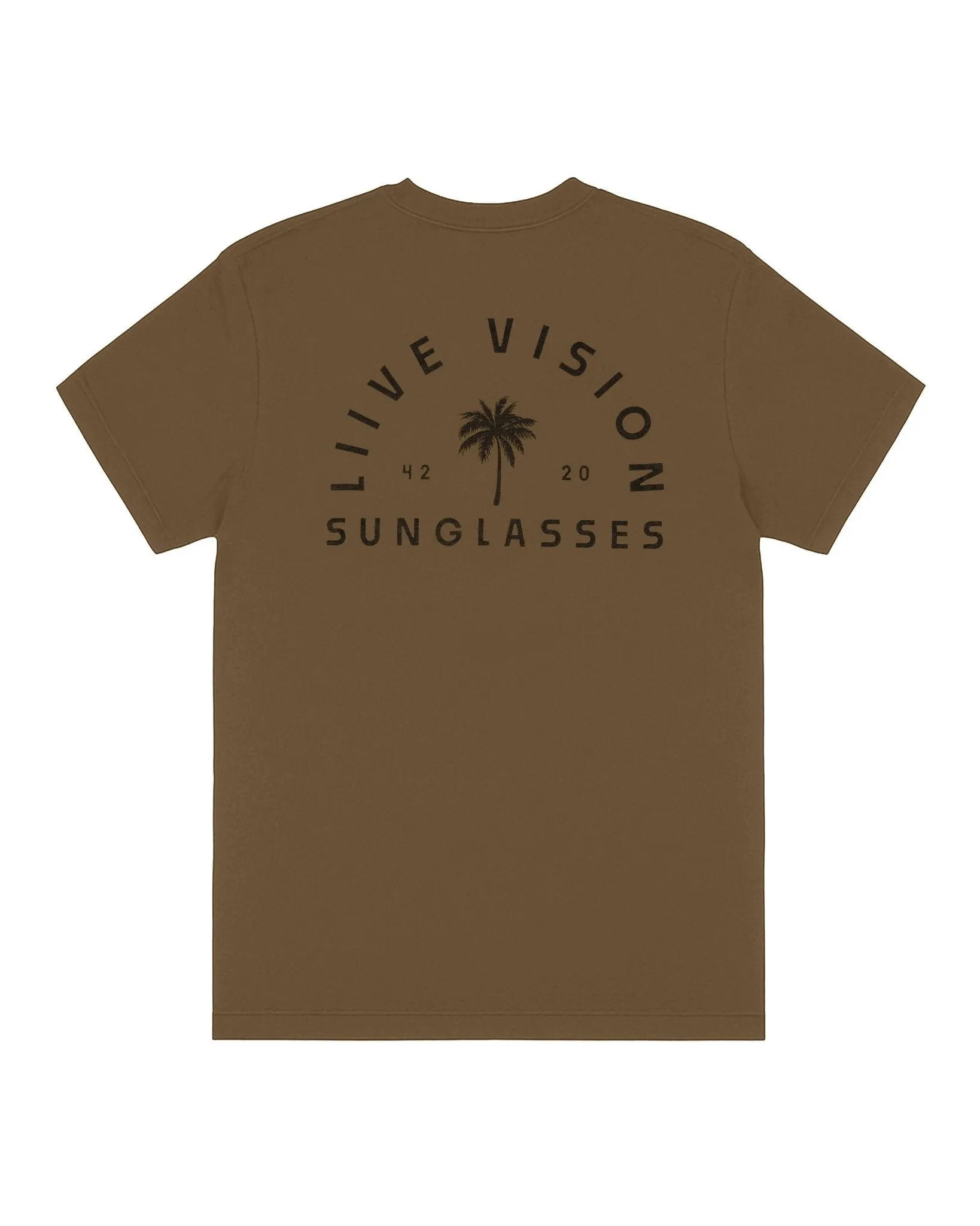 PALM T-SHIRT CHOCOLATE sold by Liive Eyewear