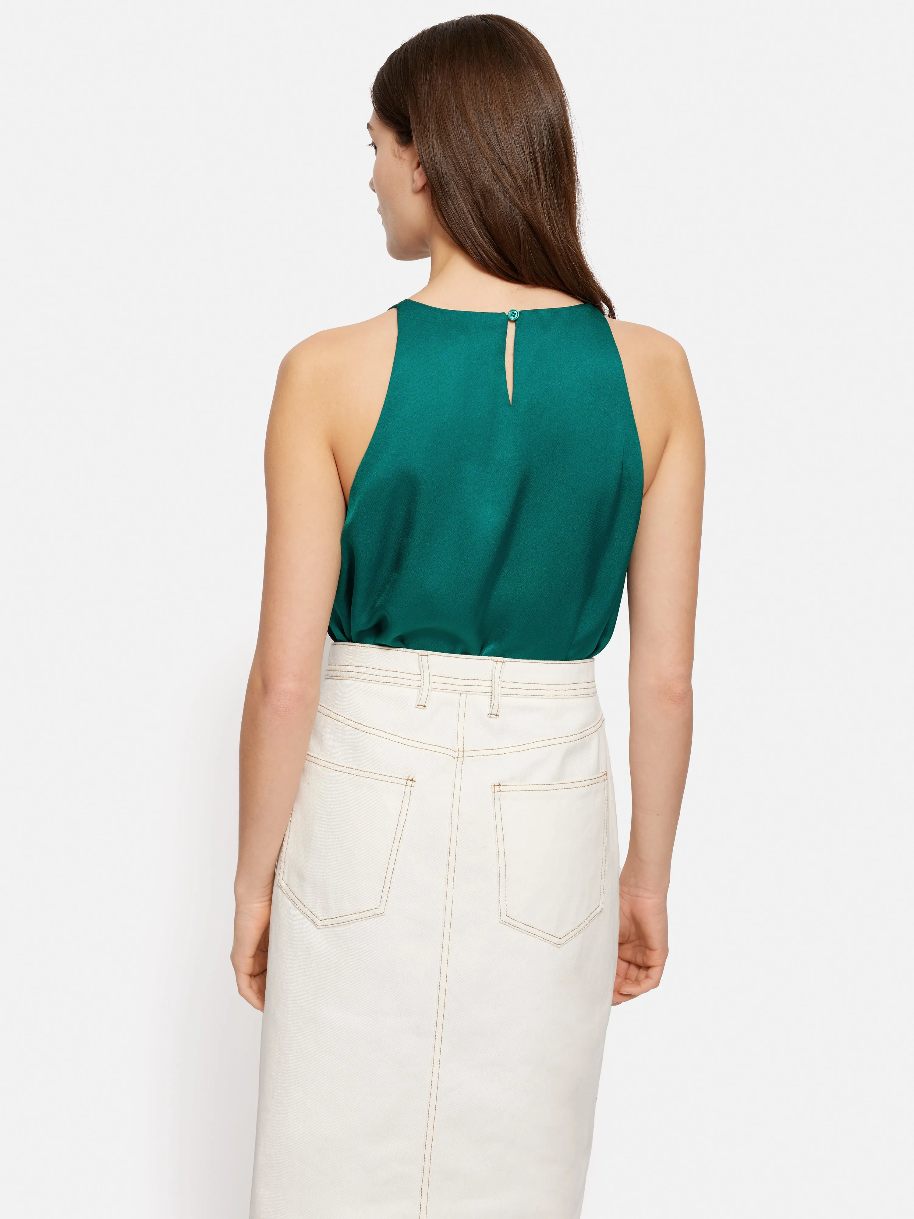 Satin Sleeveless Top | Green sold by Jigsaw product image thumbnail 5