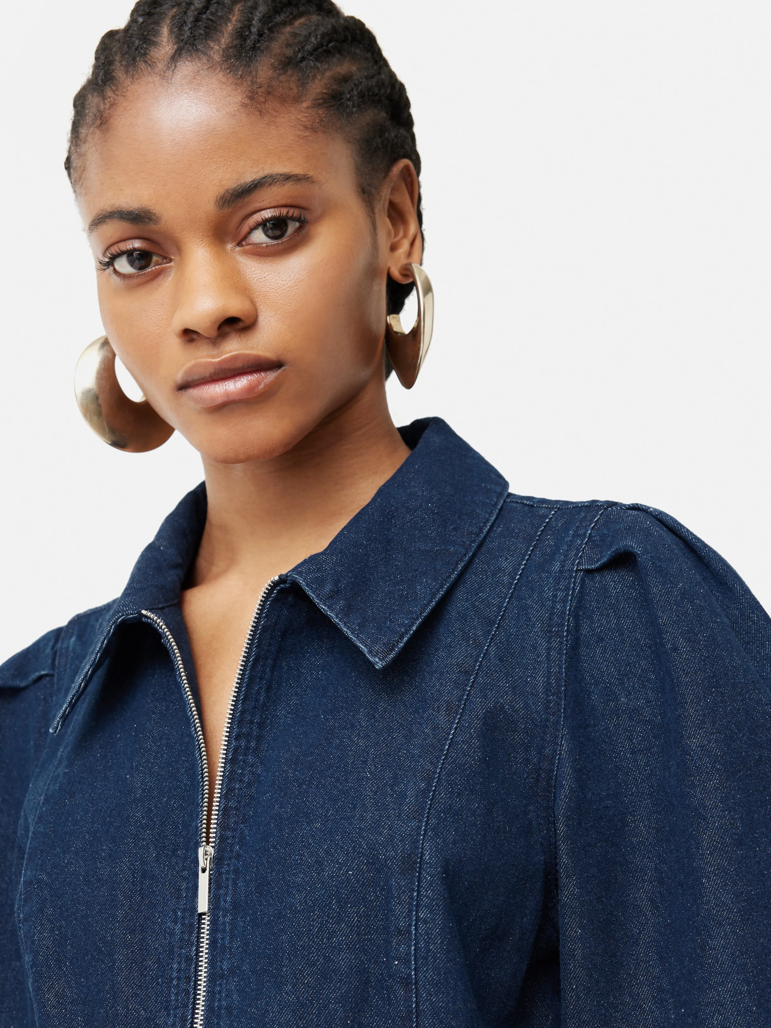 Denim Zip Front Jumpsuit | Indigo sold by Jigsaw product image thumbnail 4
