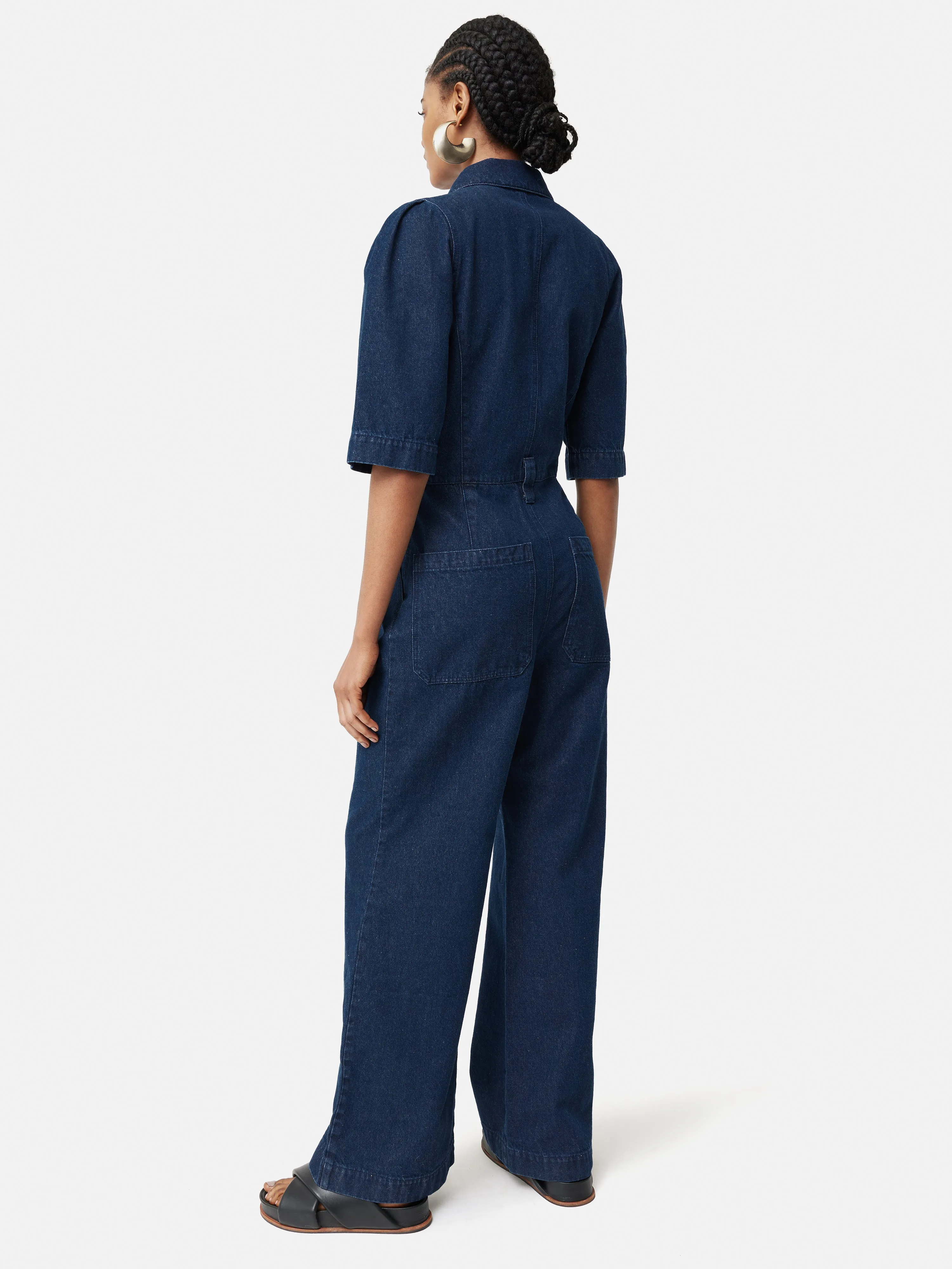 Denim Zip Front Jumpsuit | Indigo sold by Jigsaw product image thumbnail 3