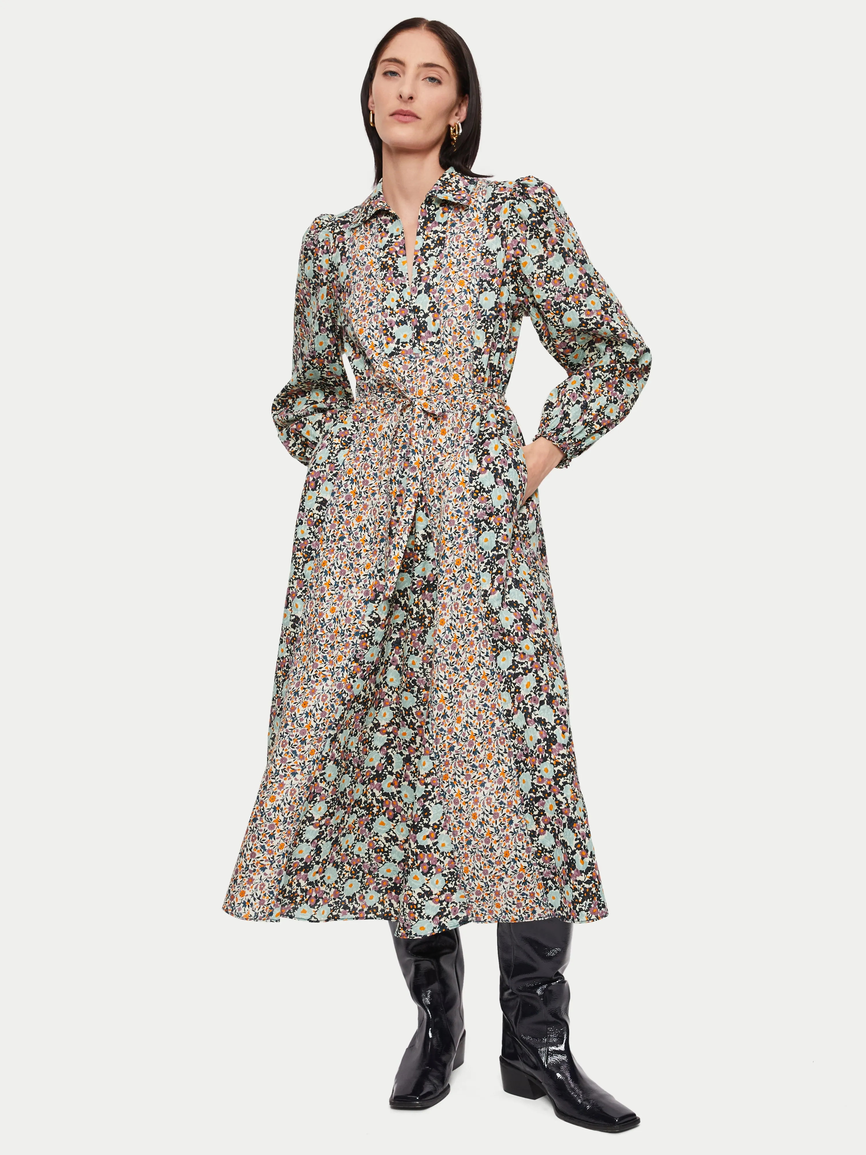 Etoile Poppy Collar Dress | Purple sold by Jigsaw product image thumbnail 3