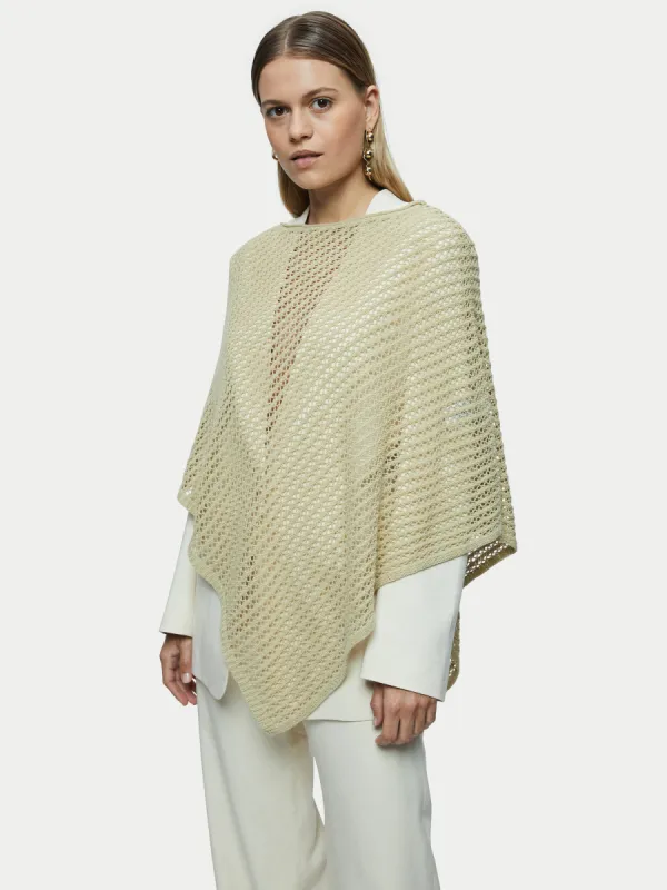 Linen Lace Knitted Poncho | Green sold by Jigsaw