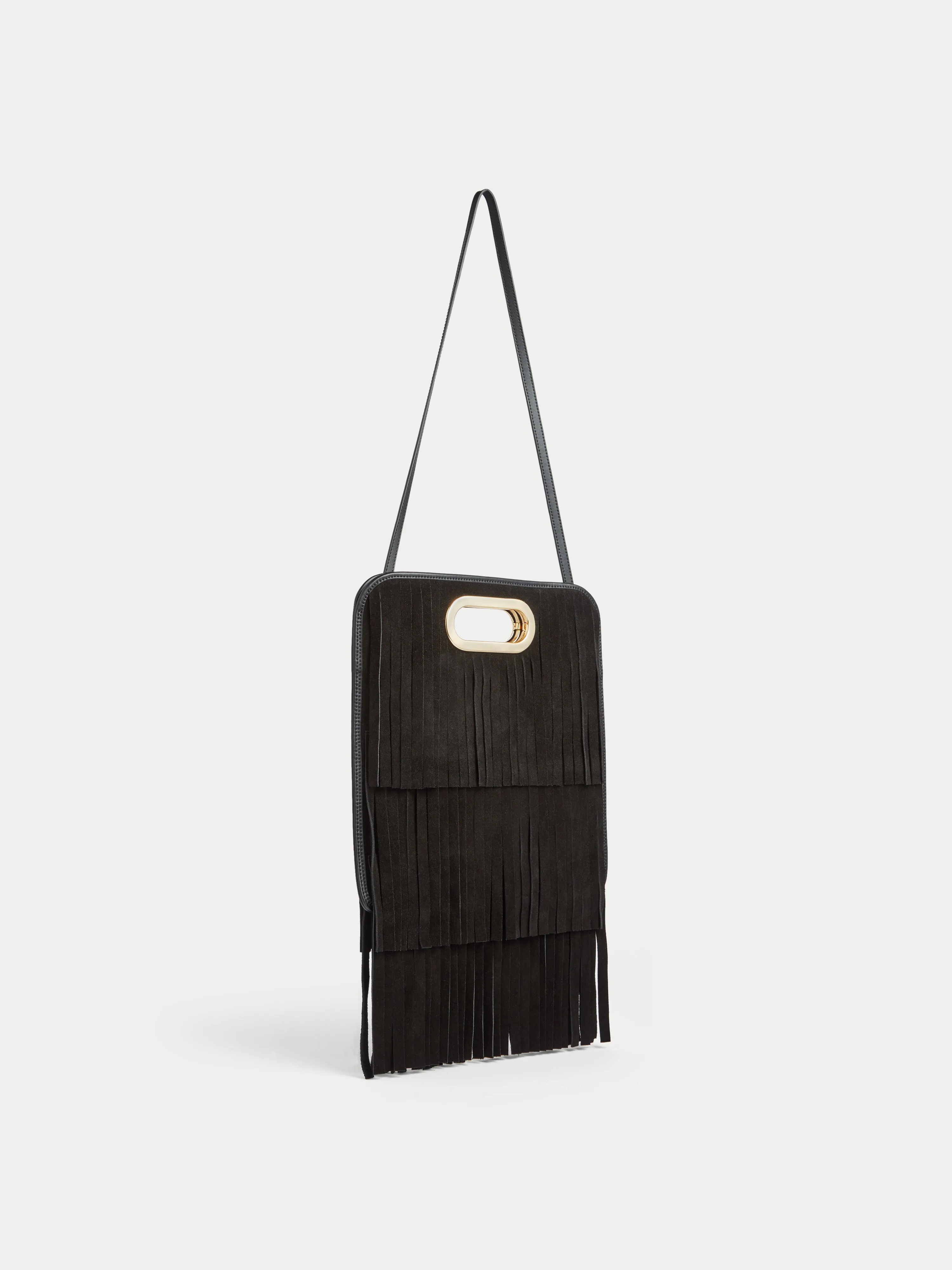 Luna Suede Fringe Bag | Black sold by Jigsaw product image thumbnail 3