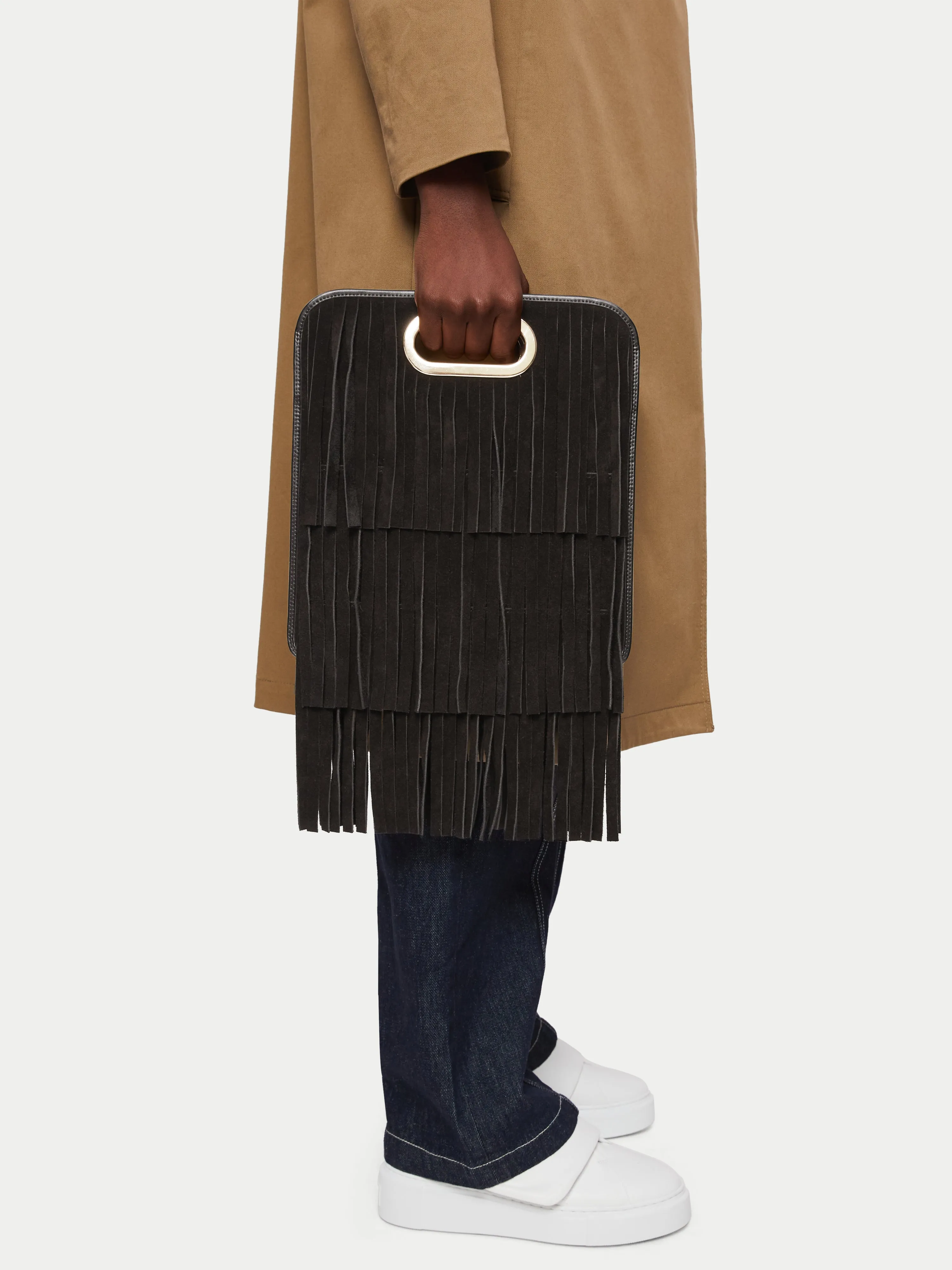 Luna Suede Fringe Bag | Black sold by Jigsaw product image thumbnail 2