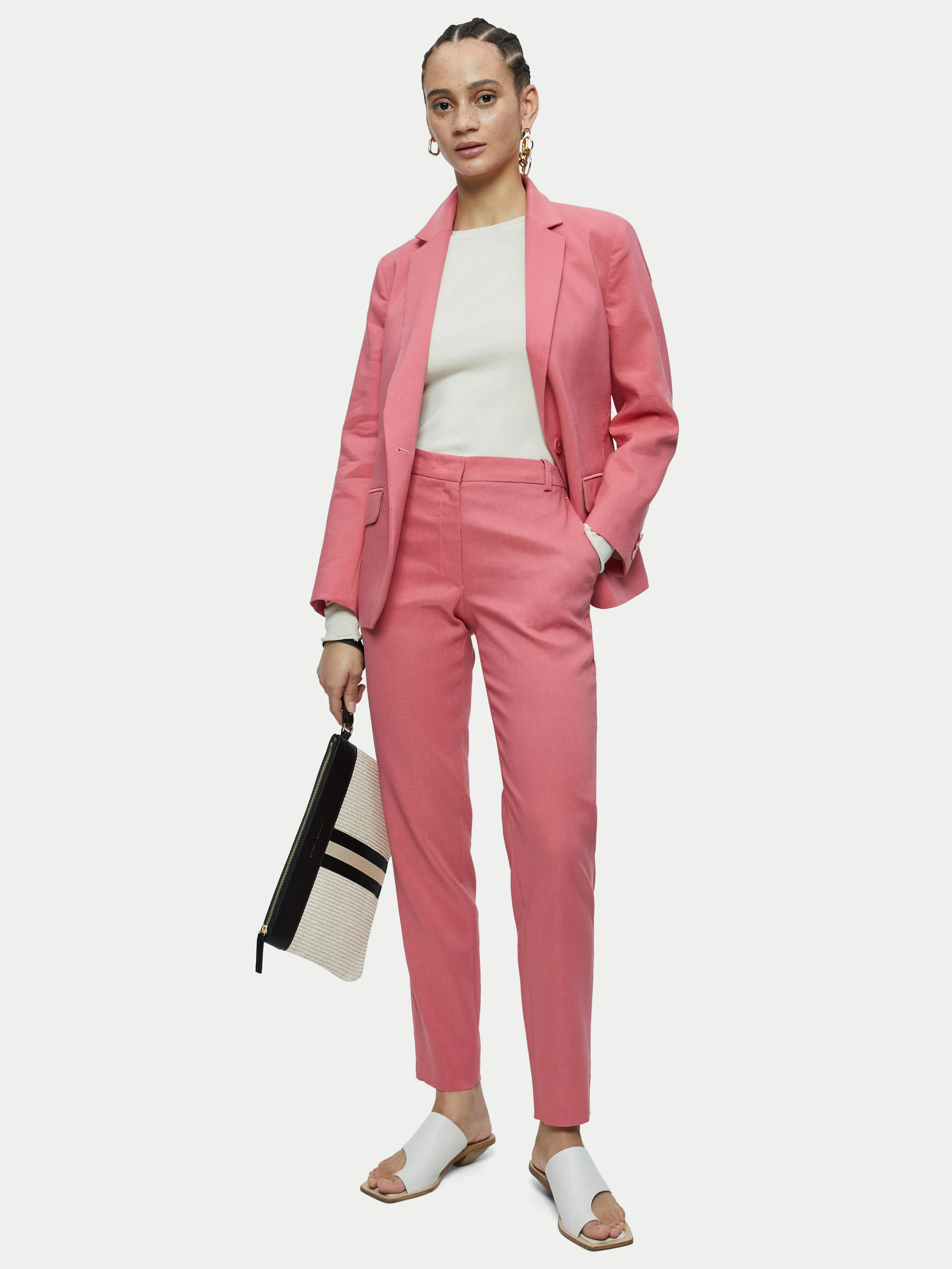 Portofino Linen Trouser | Pink sold by Jigsaw product image thumbnail 4